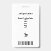 Badge d'identification de sécurité pour thème poli (Arrière)