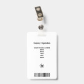 Badge d'identification de sécurité pour thème poli (Arrière avec clip)