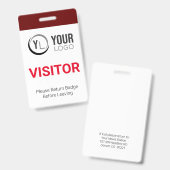 Badge d'identification de visiteur personnalisé (Avant & arrière)