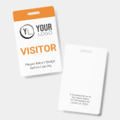Badge d'identification de visiteur personnalisé (Avant & arrière)