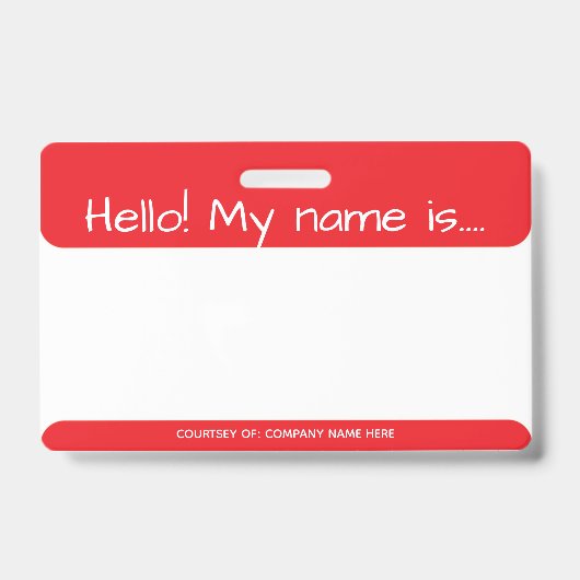 Badge d'identification de visiteur rouge (Avant)