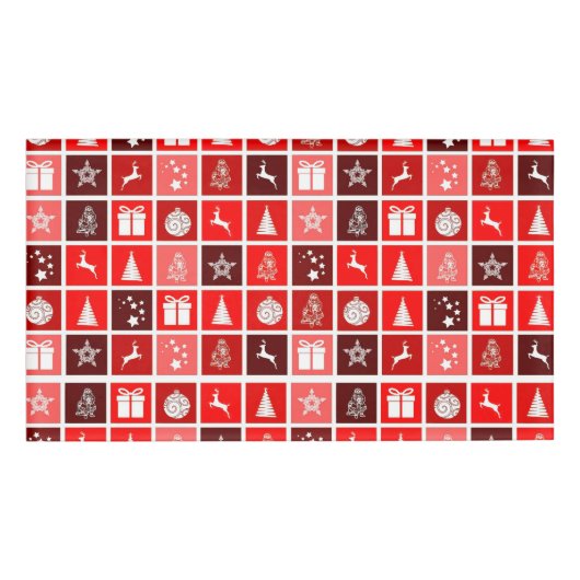 Badge D'identification Décor de Noël Motif rouge (Devant)
