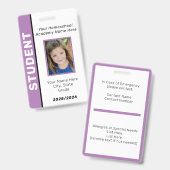 Badge d'identification d'élève à domicile (Avant & arrière)