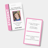 Badge d'identification d'élève à domicile (Avant & arrière)