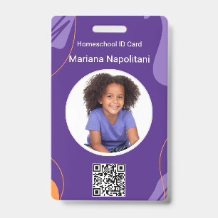 Badge d'identification d'élève à domicile Violet