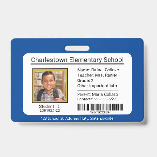Badge d'identification d'élève de l'école élémenta