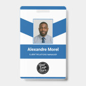 Badge d'identification d'employé aux élégantes ray (Avant)