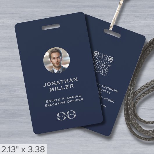 Badge d'identification d'employé avec code QR phot