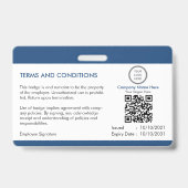 Badge d'identification d'employé avec logo de phot (Arrière)