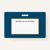 Badge d'identification d'employé bleu (Dos)