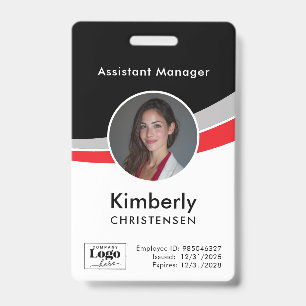 Badge d'identification d'employé d'entreprise Noir