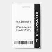 Badge d'identification d'employé d'entreprise pers (Arrière)