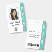 Badge d'identification d'employé d'entreprise pers (Avant & arrière)