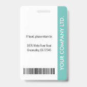 Badge d'identification d'employé d'entreprise pers (Arrière)