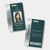 Badge d'identification d'employé d'entreprise pers (Avant & arrière)