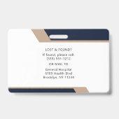 Badge d'identification d'employé d'entreprise | Pl (Arrière)