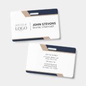 Badge d'identification d'employé d'entreprise | Pl (Avant & arrière)