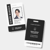 Badge d'identification d'employé du personnel à co (Avant & arrière)