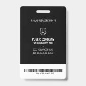 Badge d'identification d'employé du personnel à co (Arrière)