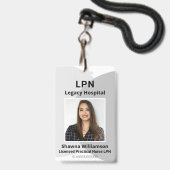 Badge d'identification d'employé gris professionne (Avant avec lanière)