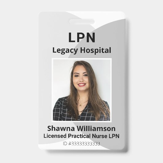 Badge d'identification d'employé gris professionne (Avant)