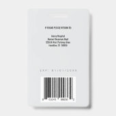 Badge d'identification d'employé moderne bleu et g (Arrière)