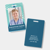 Badge d'identification d'employé personnalisable 2 (Avant & arrière)