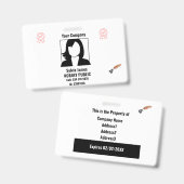 Badge d'identification d'employé personnalisé noir (Avant & arrière)