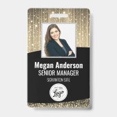 Badge d'identification d'employé photo mignon et b (Avant)