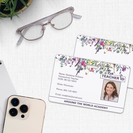 Badge d'identification d'enseignant à domicile de 