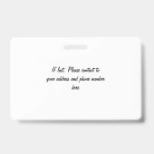 Badge d'identification dentaire personnalisé pour (Arrière)