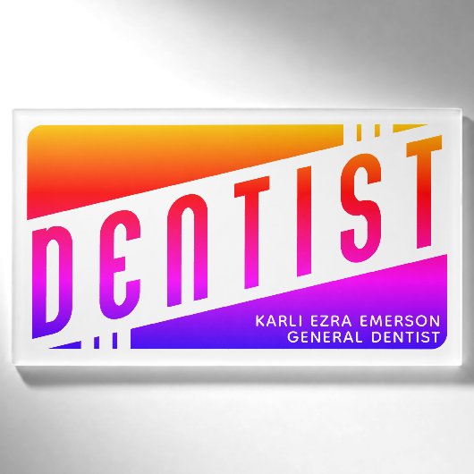 Badge D'identification dentiste rétro (Devant)