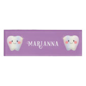 Badge D'identification Dentistesse drôle des dents blanches (Devant)