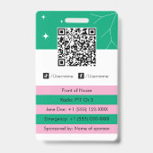 Badge d'identification d'entreprise (Arrière)