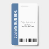 Badge d'identification d'entreprise avec logo et p (Arrière)