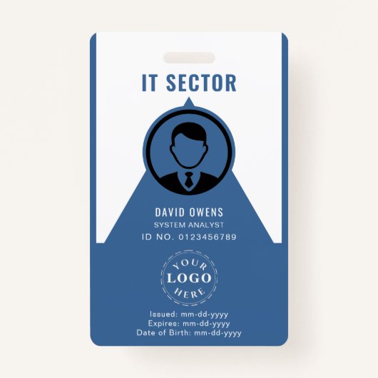 Badge d'identification d'entreprise avec logo et p (Devant)