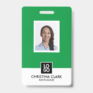 Badge d'identification d'entreprise avec photo et