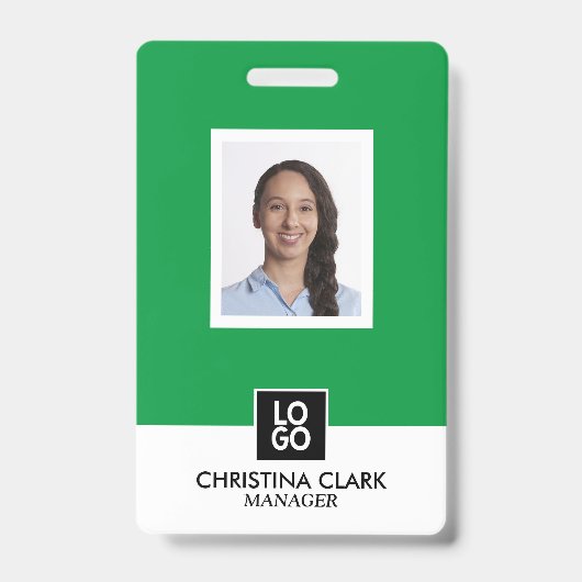 Badge d'identification d'entreprise avec photo et (Avant)