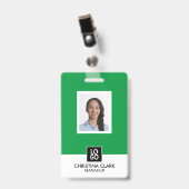 Badge d'identification d'entreprise avec photo et (Avant avec clip)