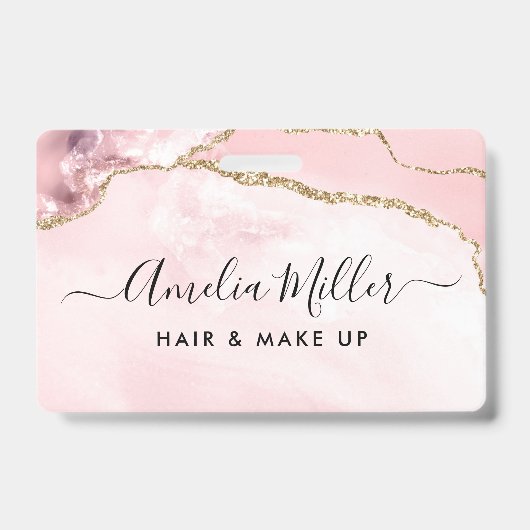 Badge d'identification d'entreprise de coiffure et (Avant)