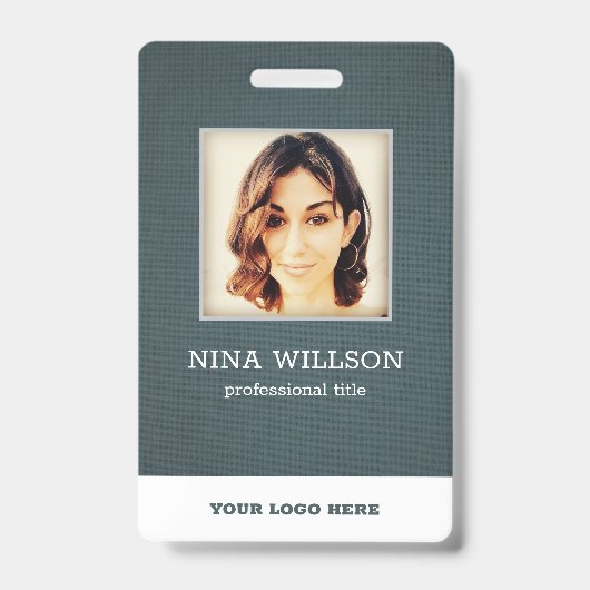 Badge d'identification d'entreprise de photo sur t (Avant)