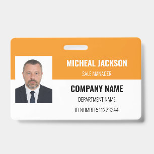 Badge d'identification d'entreprise horizontale Or