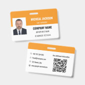 Badge d'identification d'entreprise horizontale Or (Avant & arrière)