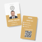 Badge d'identification d'entreprise jaune (Avant & arrière)