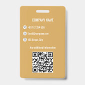 Badge d'identification d'entreprise jaune (Arrière)