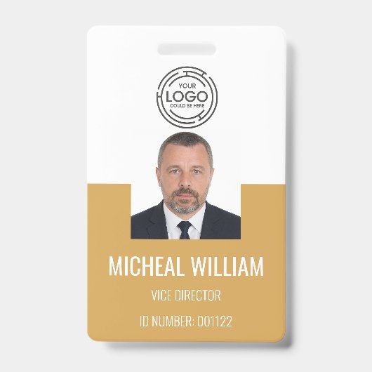 Badge d'identification d'entreprise jaune (Avant)