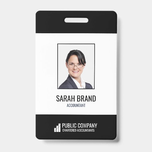 Badge d'identification d'entreprise moderne pour l (Avant)