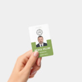 Badge d'identification d'entreprise vert (Manuel / portable)