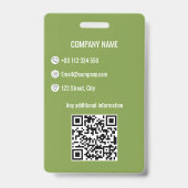 Badge d'identification d'entreprise vert (Arrière)