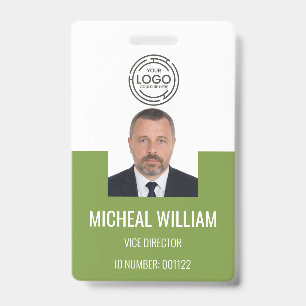 Badge d'identification d'entreprise vert